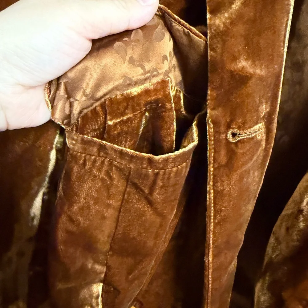 Anthropologie Velvet Blazer in Rich Brown - Picture 2 of 4